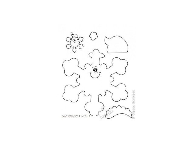 Веселые снежинки трафареты