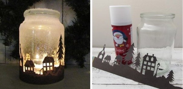 Новогодние подсвечники из банок