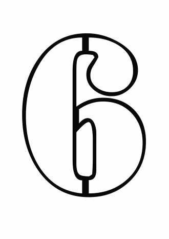 Цифра 6 трафарет