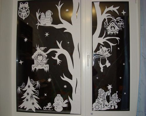 Новогоднее украшения на окна