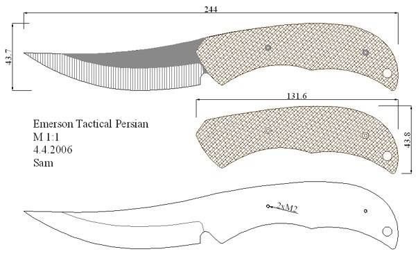 Фальшион кнайф чертеж