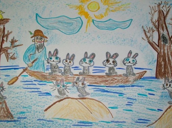 Иллюстрация дед Мазай и зайцы 3 класс