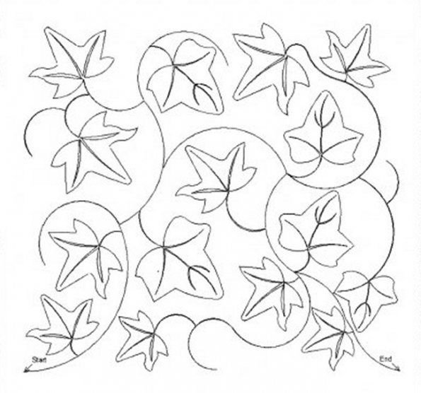 Лист плюща трафарет