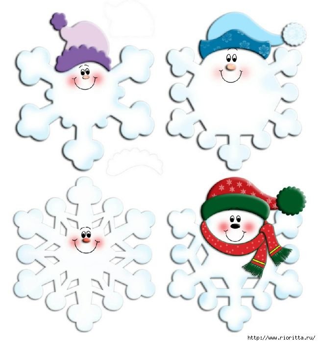 Снежинки с мордочками