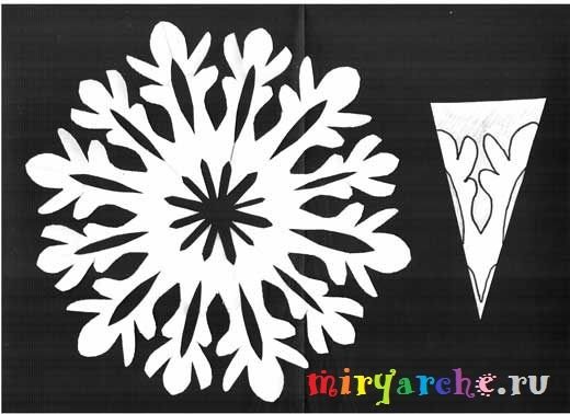 Снежинки для вырезания круглые