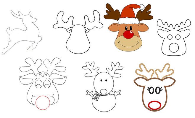 Аппликация олень новогодний