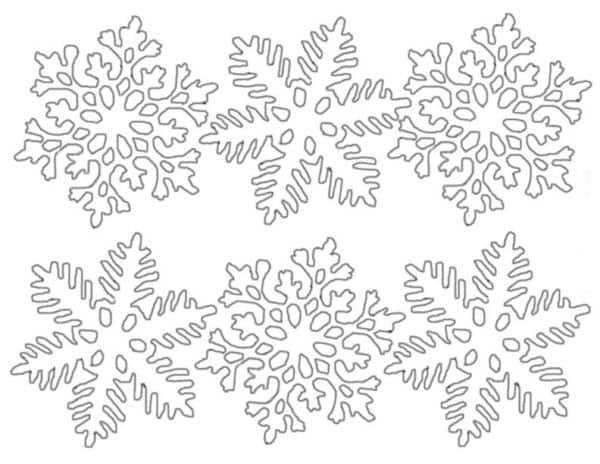 Снежинка трафарет для вырезания