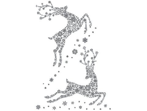 Трафареты на окна новогодние олени