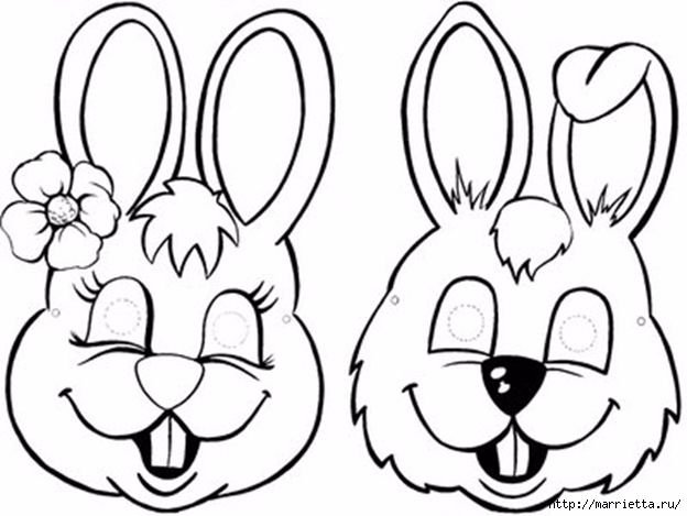 Мордочка зайчика для аппликации