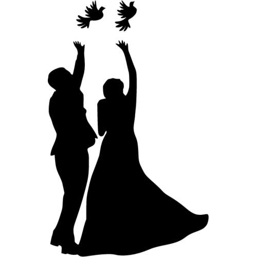 Силуэт молодоженов