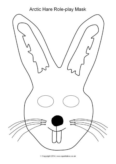 Маска зайца трафарет