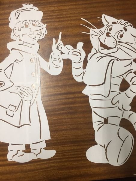 Вытынанка Простоквашино на новый год