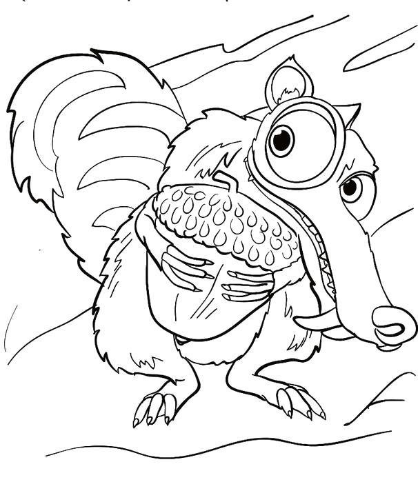 Раскраска саблезубая белка