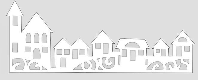 Трафарет домика для вырезания