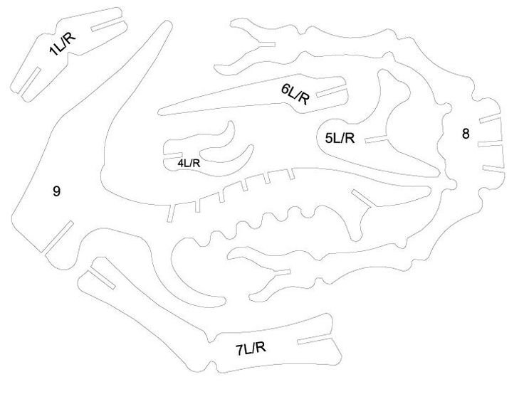 Динозавр из фанеры чертежи