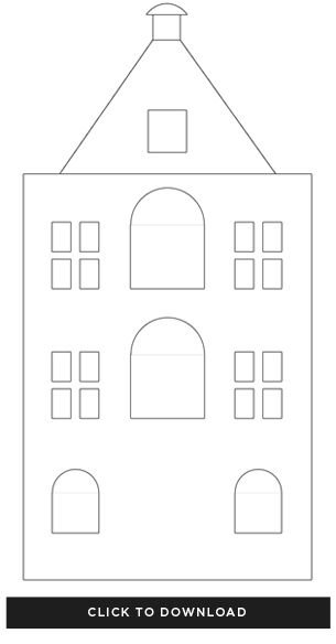 Домик трафарет