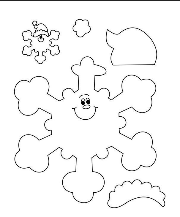 Веселые снежинки трафареты