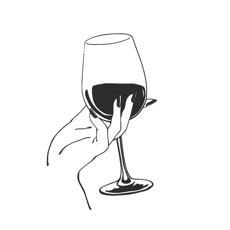 Рука с бокалом вина вектор