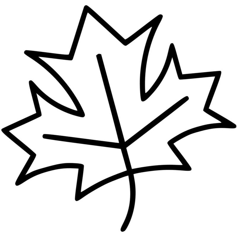 Кленовый лист раскраска для детей