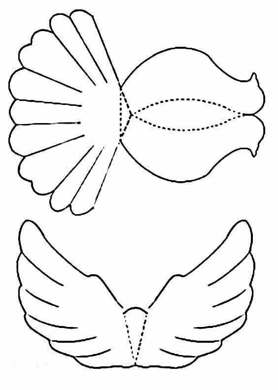 Трафарет голубя для вырезания