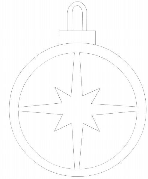 Шарик новогодний трафарет