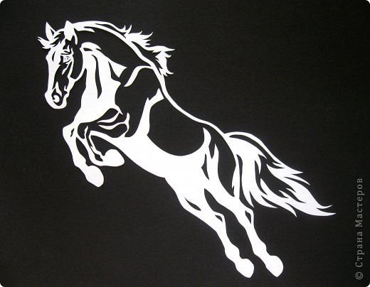 Лошадь трафарет для вырезания