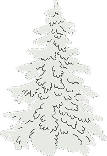 Трафарет пушистой ёлочки на окно