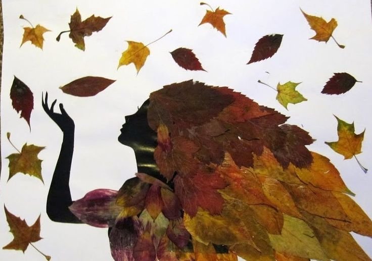 Аппликация из осенних листьев