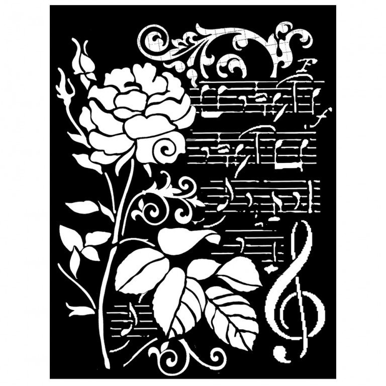 Трафарет для декупажа розы