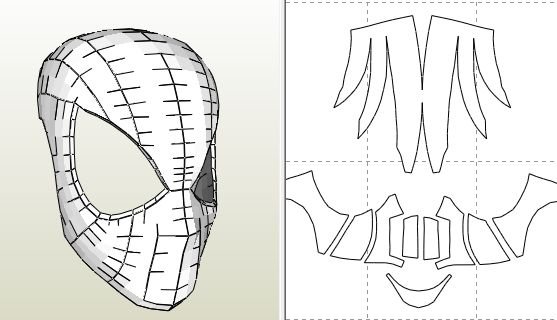 Pepakura маска человека паука