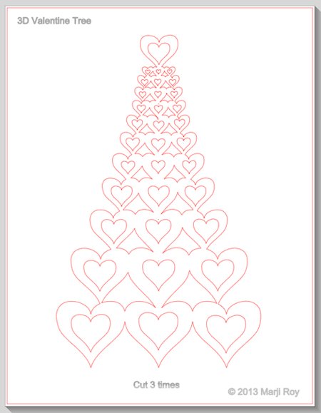 Елка из сердец из бумаги