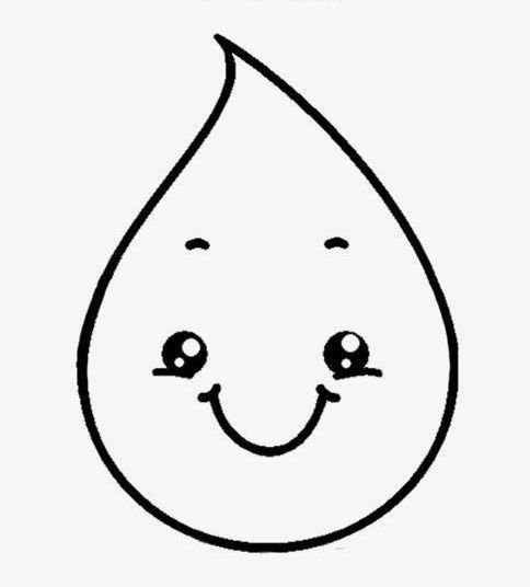 Раскраска капелька воды для детей