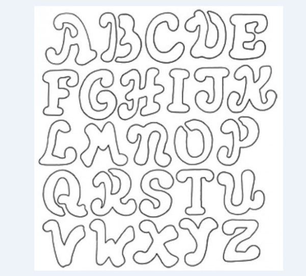 Трафарет английских букв для вырезания