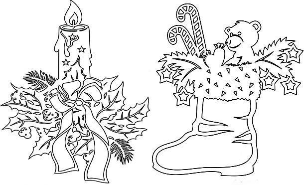 Вытынанки на окна новогодние