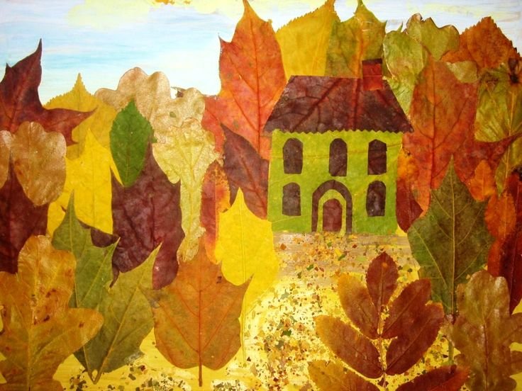 Подделка из осенних листье в