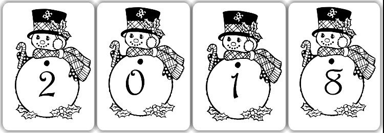 Цифры для распечатки новогодние