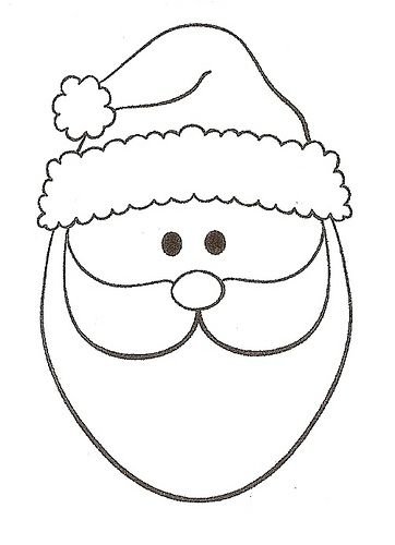 Трафарет голова Деда Мороза