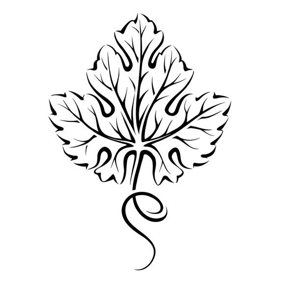 Лист винограда трафарет