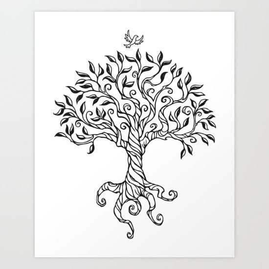 Контур для выжигания деревья