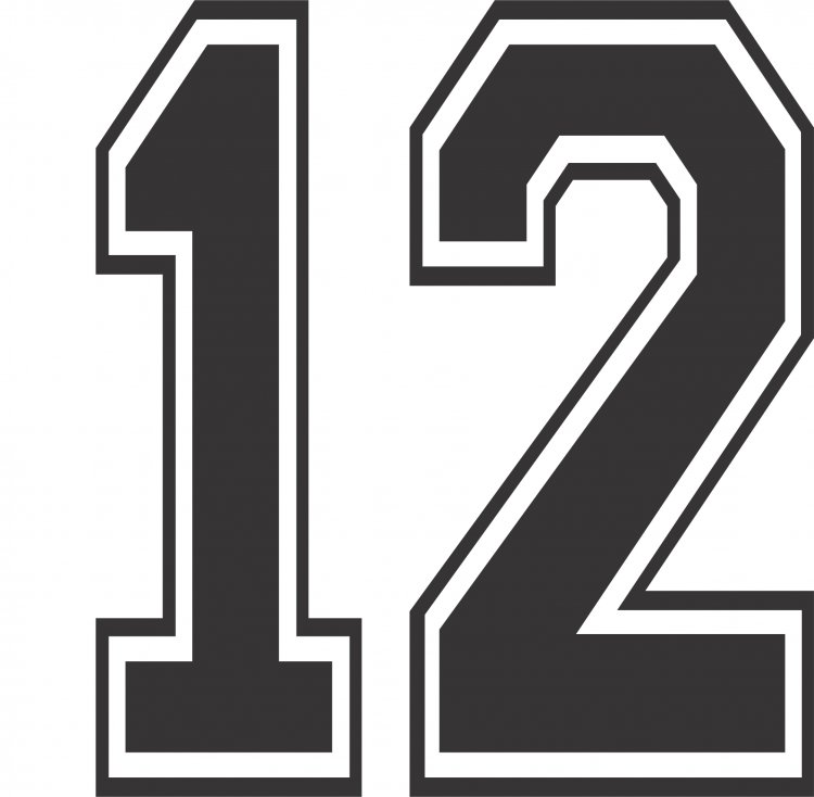 Цифра 12 трафарет