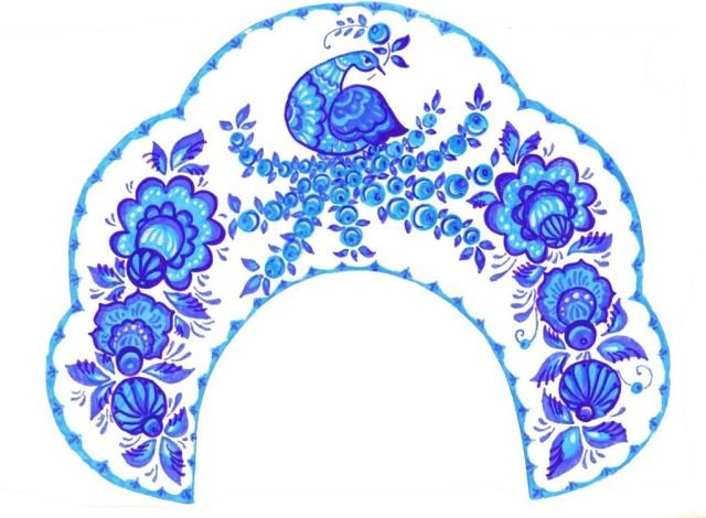 Кокошник "Гжель"