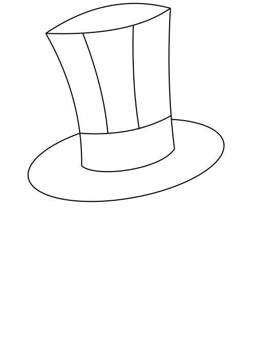 Шляпа цилиндр раскраска для детей