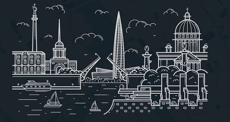 Силуэты достопримечательностей Питера