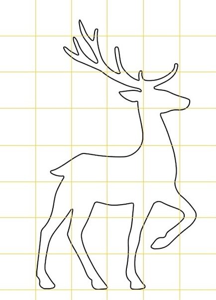 Новогодний олень контур