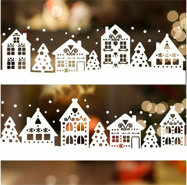 Новогодние домики на окна