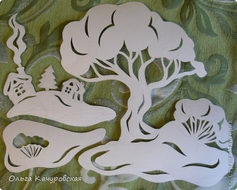 Зимние деревья на окна