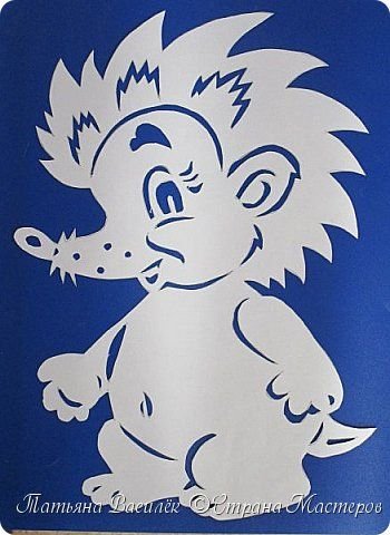 Трафареты на окно Ежик новый год