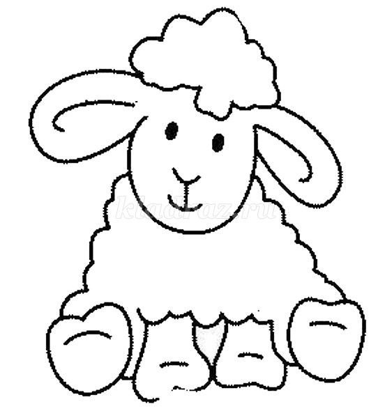 Овечка раскраска для малышей