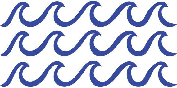 Трафарет морской волны