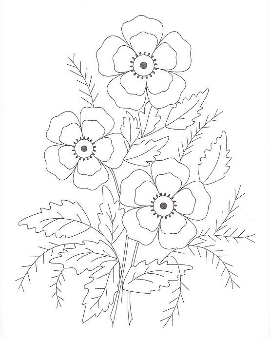 Трафареты цветов для вышивки гладью